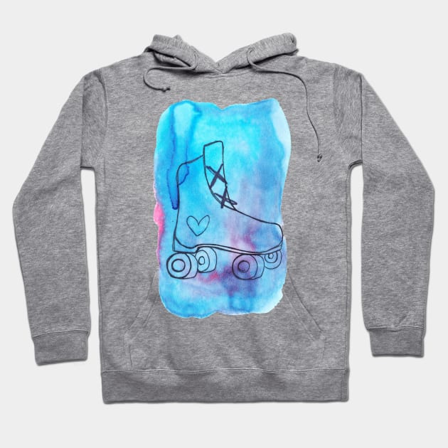 Watercolor Rollerskate Hoodie by saradaboru